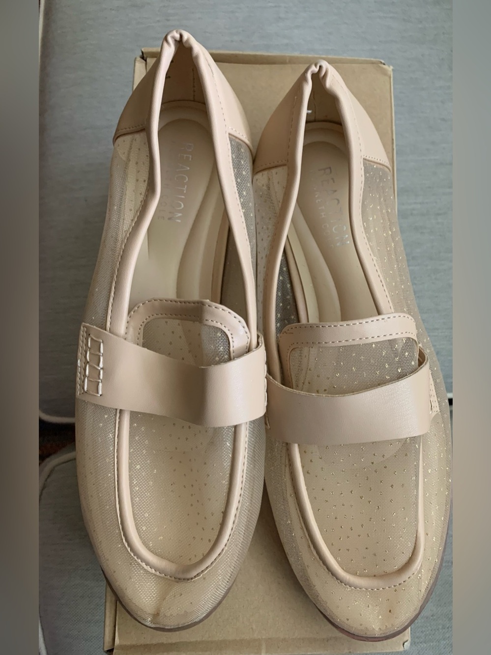 Reaction Kenneth Cole Beige Nude Mesh Loafers